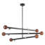 Reese 48-in Urban Bronze Dimmable LED Chandelier with Amber Glass-793185762
