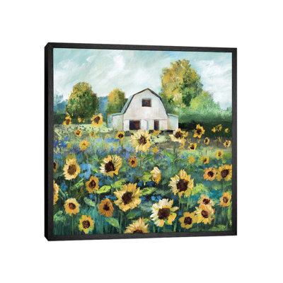 Sunflower Barn 1 Piece Painting on Canvas