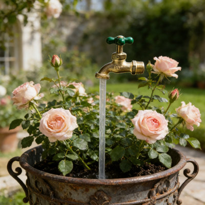 1 pièce de décoration de patio de buse d'eau coulissante invisible, fontaine de robinet flottante, décoration de patio de bricolage pour la décoration de patio de jardin