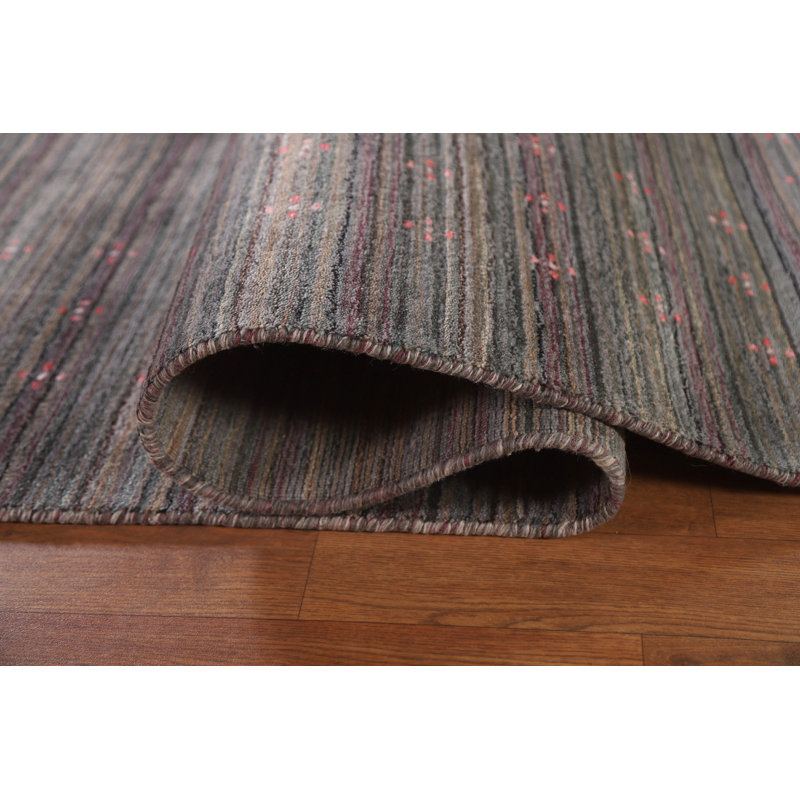 Tapis indien rayé Gabbeh 9 x 12