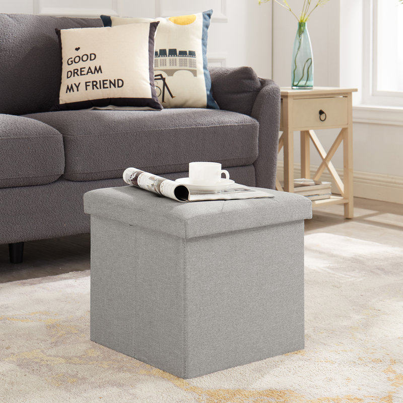 Nainika 38.1cm Wide Ottoman, Grey