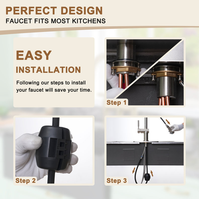 Brushed Nickel Single-Handle Pull-Out Spray Kitchen Faucet