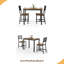 Ensemble de table de salle à manger, table de bar avec 2 bancs de salle à manger, comptoir de table de cuisine avec chaises, table de déjeuner industrielle pour la cuisine, salon, salle de fête-1577573063