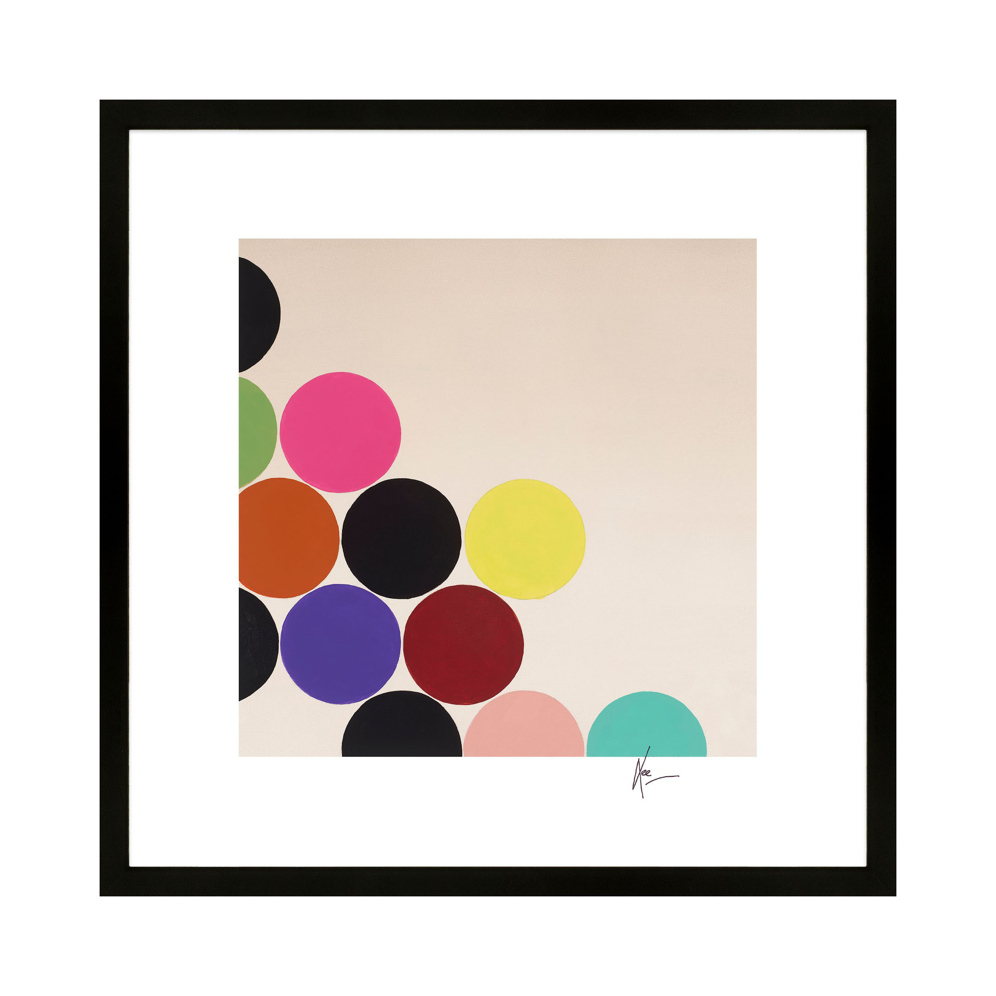 Joy by Lee Lessem, 36" H x 36" W x 1.25" D, Black