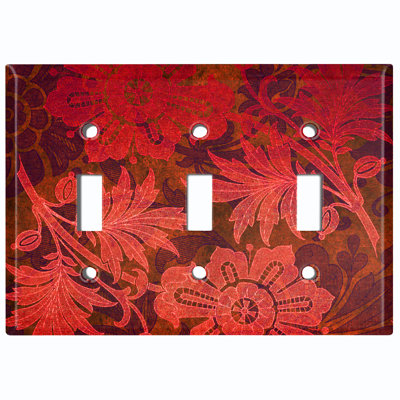 Patterned 3 - Gang Toggle Light Switch Standard Wall Plate