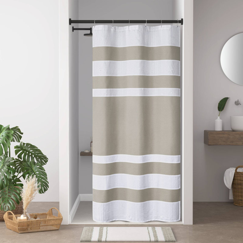 Rideau de douche gaufré de type spa avec traitement 3M, Pes, H 72 po x l 72 po