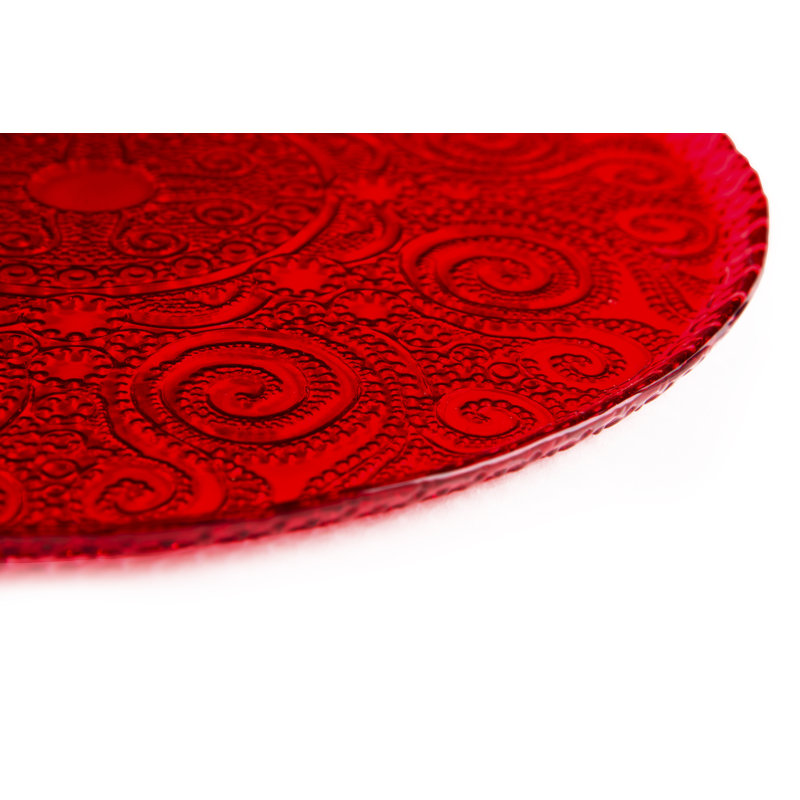 Serving Plate Arabesque Red 31 Cm, Red