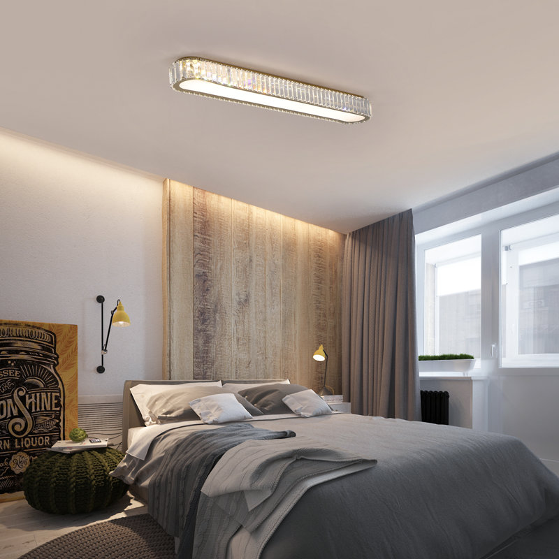 Tranae 38.6" Crystal LED Dimmable Flush Mount Light