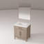Meuble-lavabo simple en chêne gris l 30 po x P 22 po, comptoir en quartz blanc et miroir 28 po