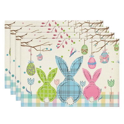 Ensemble de 4 napperons de printemps Buffalo