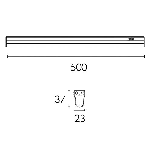 Coda Indoor 500mm Under Cabinet Light (White) 800lm LED Integrated Link Light with IP20 Rating - 4L1/1007