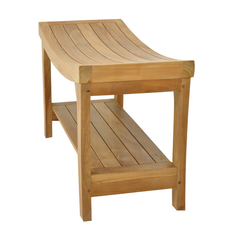 Spateak Grade-A Teak Wood Brisbane Shower Seat 30" Outdoor Patio Stool Bench