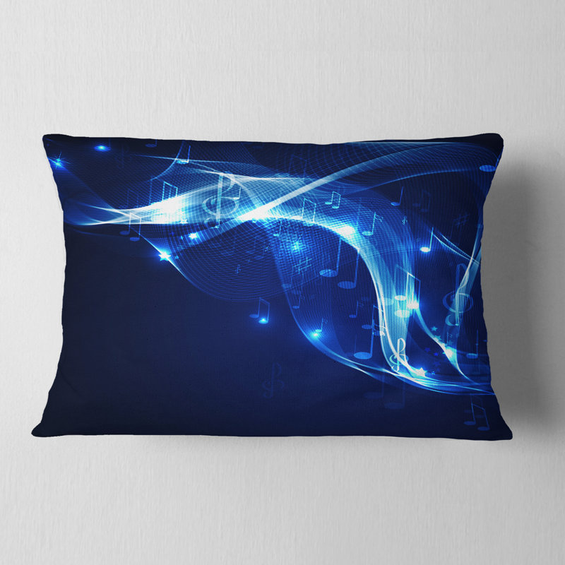 Fond musical bleu - coussin abstrait imprimé