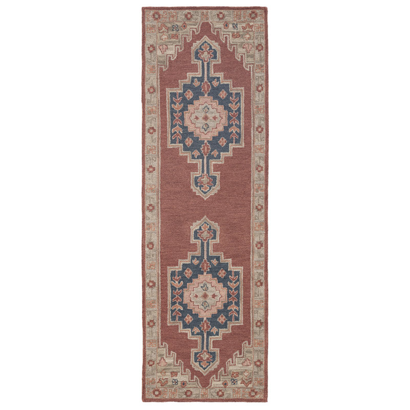 Tapis rectangulaire en laine Millian, Tapis de couloir 2 pi 6 po x 8 pi