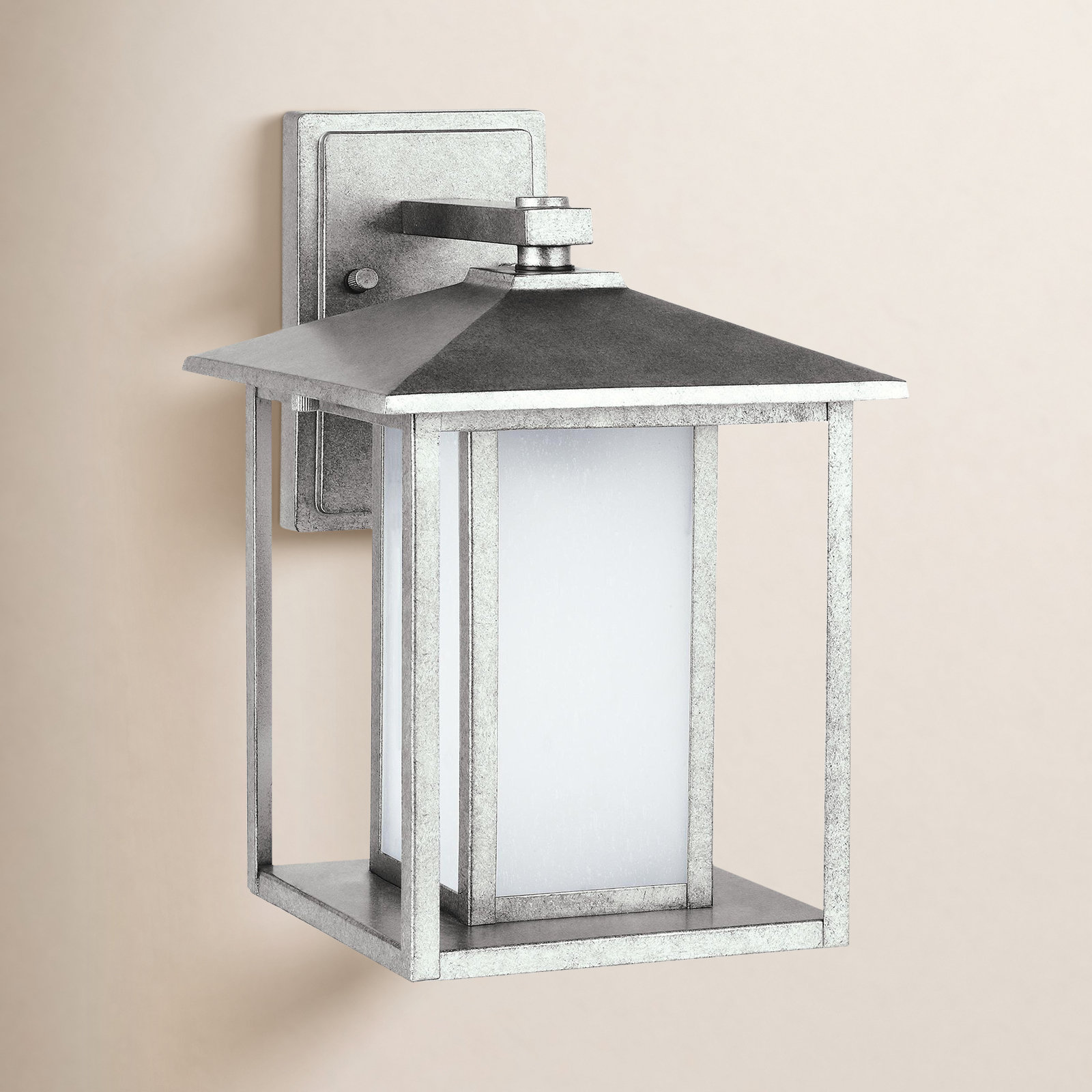 Vermont Integrated LED Outdoor Wall Lantern, 11" H x 7" W x 8.5" D, Weathered Pewter