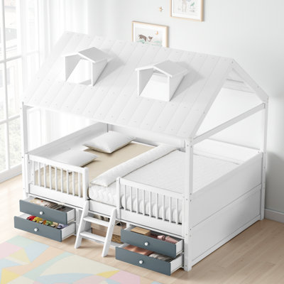 Lit pour enfants avec fenêtres Dreamy Skylight et échelle Wodden