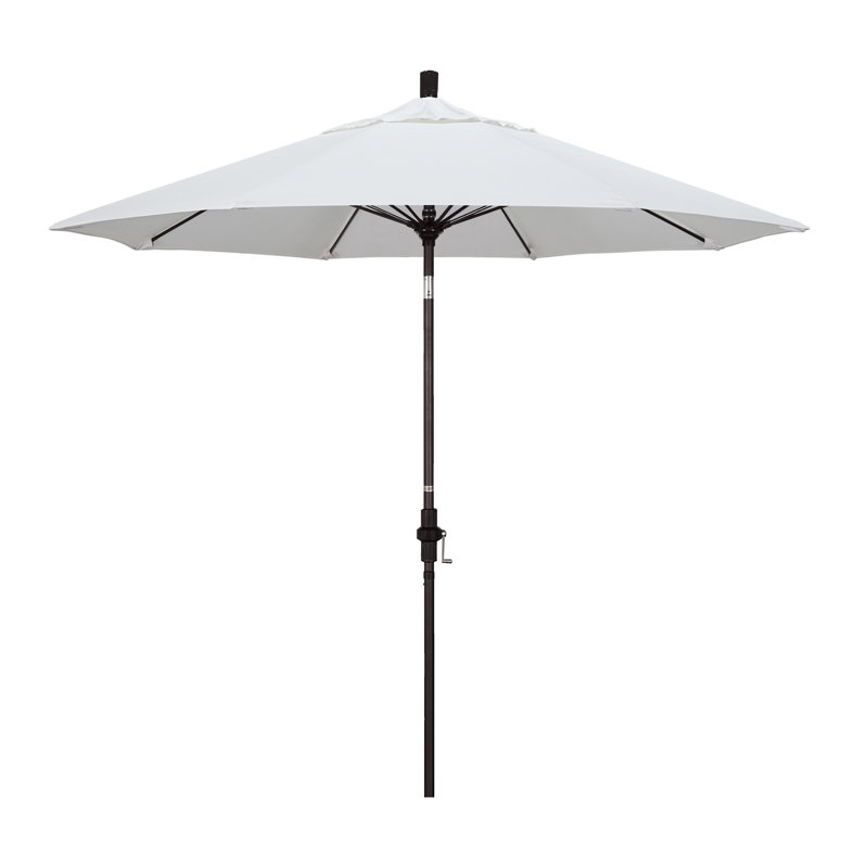 Parasol de marché Sunbrella® 9 pi Roverta, Toile Sunbrella® naturel, Brun