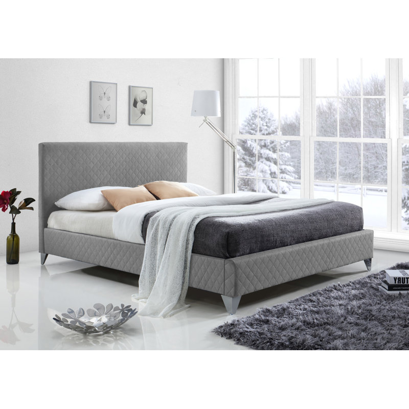 Bryanna Upholstered Bed, Grey, Double (4'6)