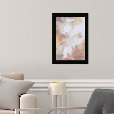 " Sunrise Abstract, Paint Clouds Modern Pink " Painting Print