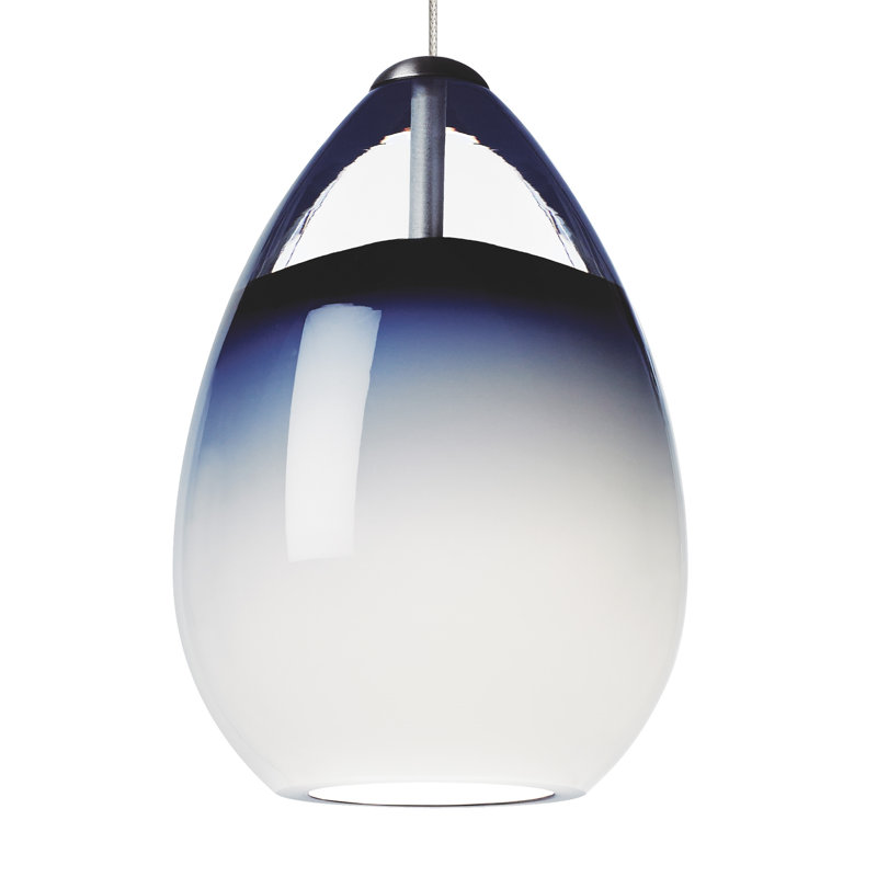 Alina 1 - Light Pendant, Satin Nickel, Steel Blue, 90 CRI 3000K LED