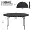 Ensemble 7 pièces table ronde et chaise pliante 7 pi, bureau de banquet de mariage robuste et tabourets-1647032433