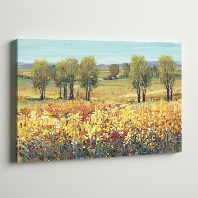 «Golden Fields I», peinture sur toile, H 24 po x l 36 po