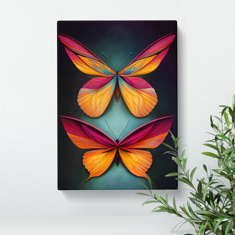 XC1022-1543X Colourful Butterflies No.2 - Wrapped Canvas Print, 50cm H x 35cm W x 3cm D
