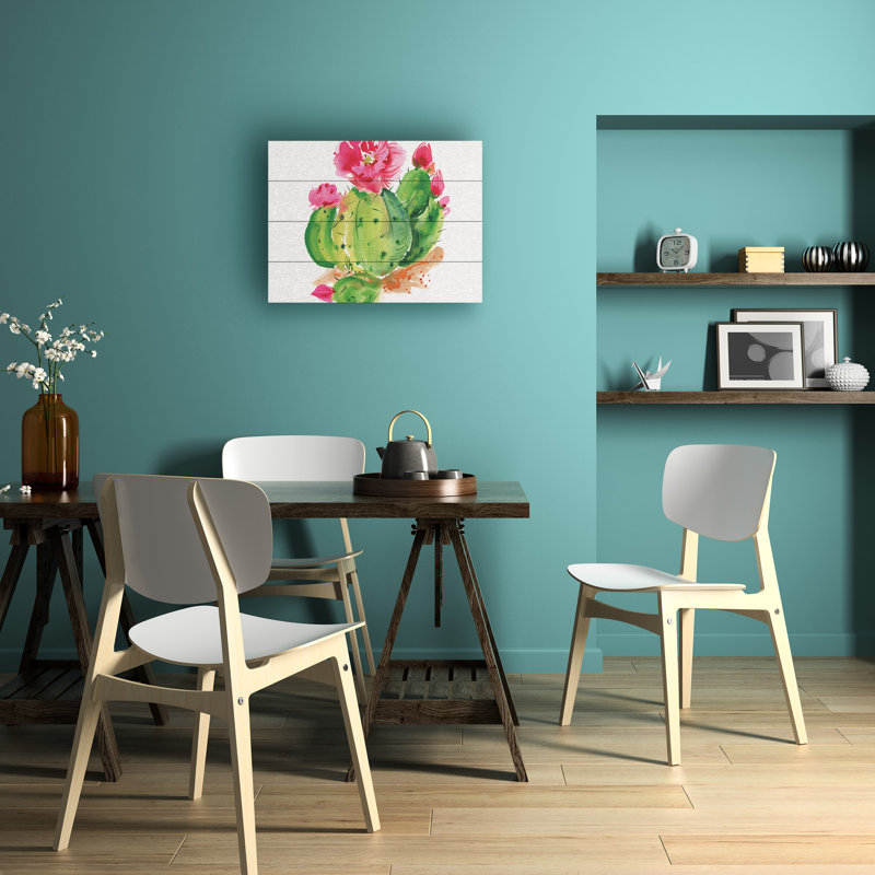 Kristy, désert de riz, échinopsis, lattes de bois, H 12 po x l 16 po