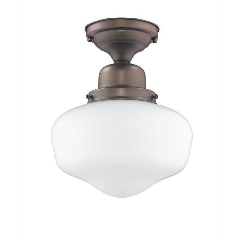 Alberga Glass Semi Flush Mount, Bronze