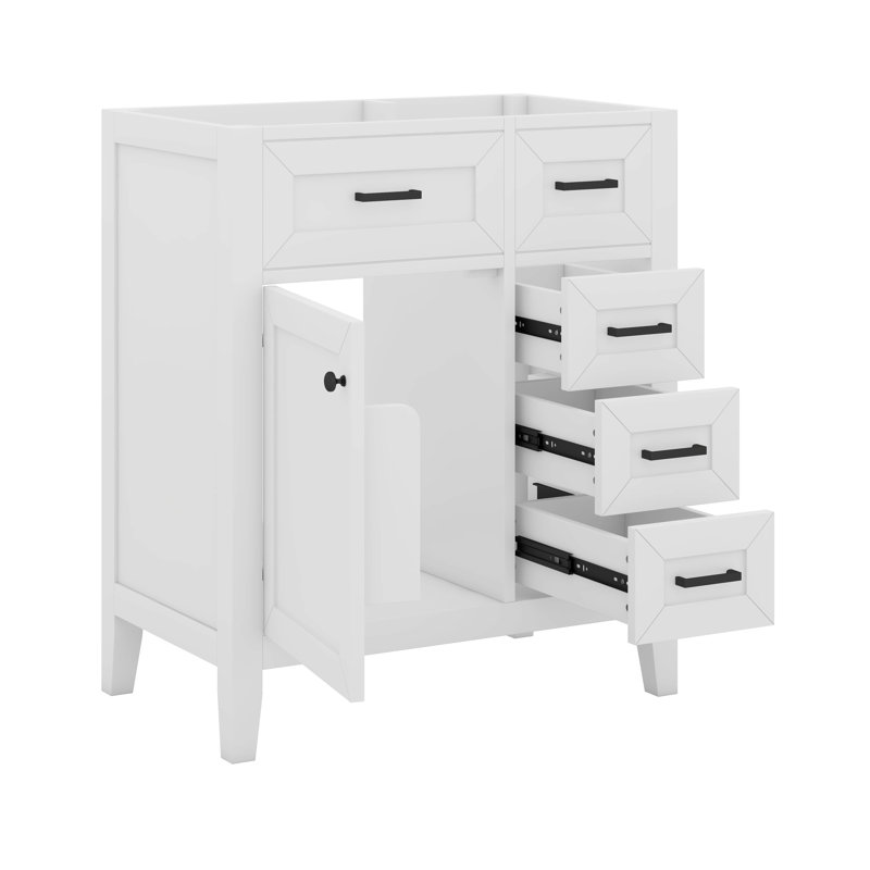 Meuble-lavabo 30 po avec tiroirs, Blanc