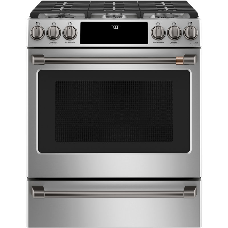 Front Control Gas Range Handle Kit, Brushed Black