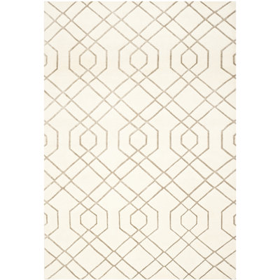 Tibetan White Geometric Rug