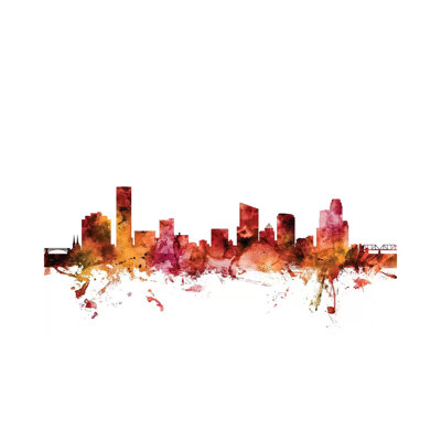 Grand Rapids, Michigan Skyline by Michael Tompsett - 1 Piece Wrapped Canvas Wall Art