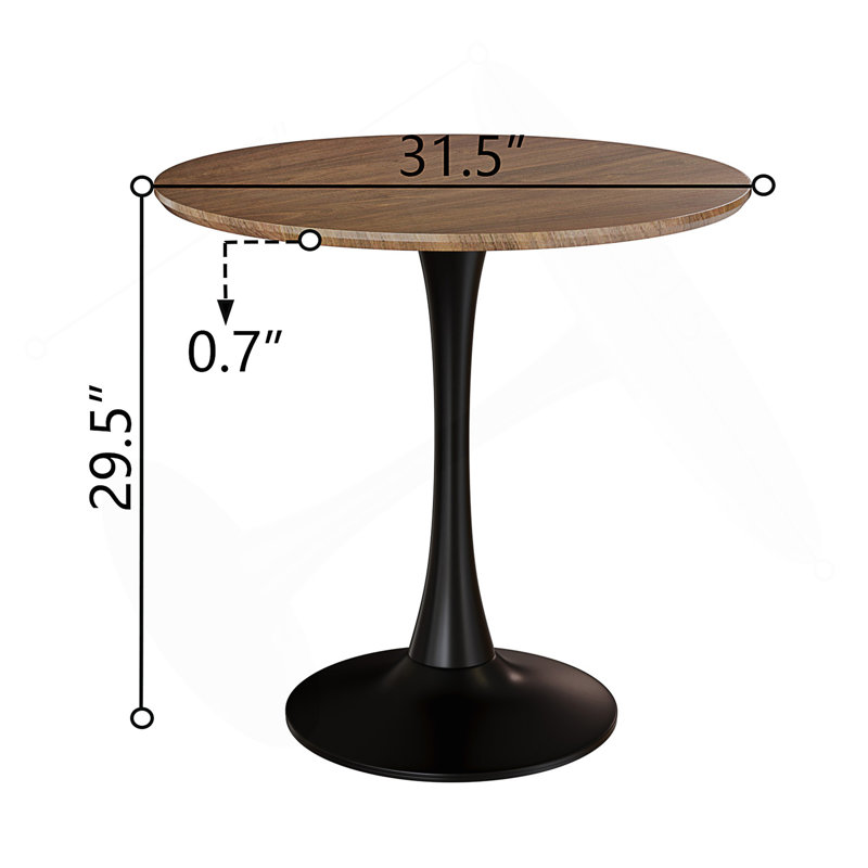 Ensemble de table de salle à manger ronde 31,5 pouces avec deux chaises tulipes pour les espaces compacts et les cuisines modernes.