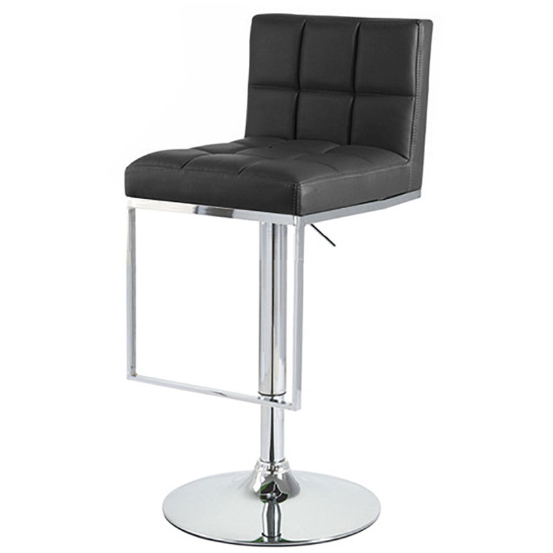 Lime Green Adjustable Swivel Faux Leather Bar Stool