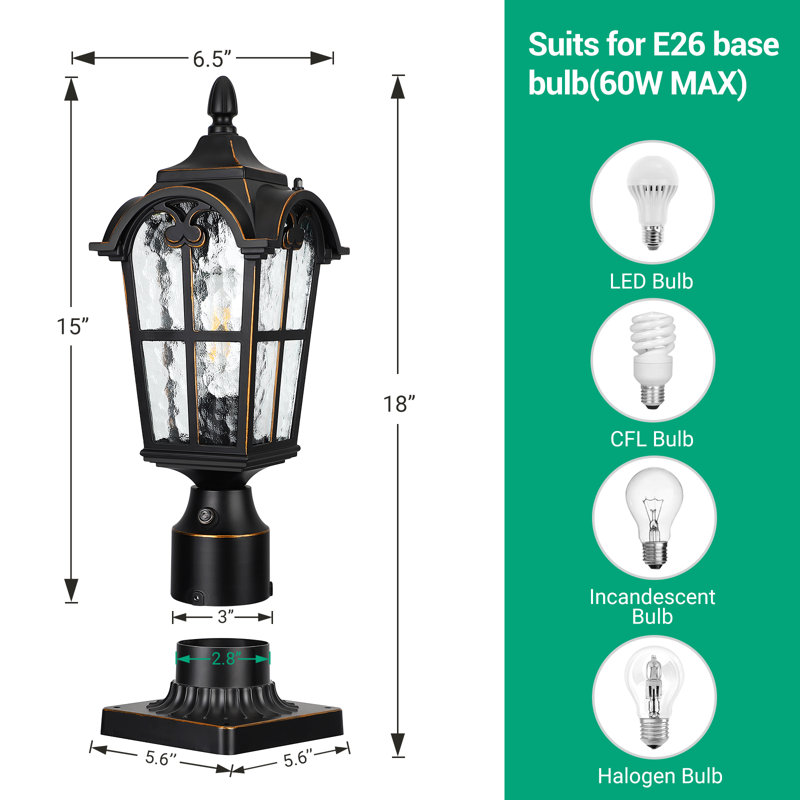 Luminaire à broche fixe câblé 1 lumière H 18 po Aarent