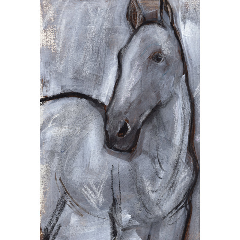 White Horse Shape II - Painting, 76cm H x 51cm W, Wrapped Canvas