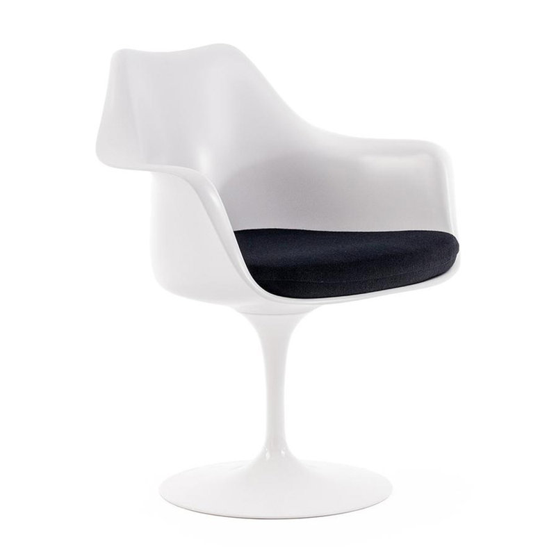 Chaise avec accoudoirs Quinley, Noir