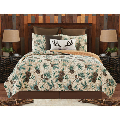  Pinecone Lodge Reversible Reversible Quilt Set