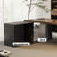 Bureau de direction rectangulaire en bois massif brun clair + acrylique-1597461207-1597461205