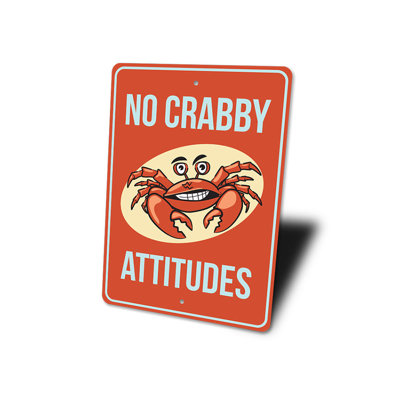 Funny Crab Aluminum Sign