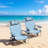 Two Backpack Beach Chairs For Adults Fold Flat And Portable With Cup Holder Zipper Pocket Towel Rack White Stripe Pattern