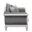 Causeuse Florian en tissu gris et blanc antique avec 3 coussins