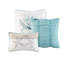 Ensemble d'édredon en coton 7 pièces - motif côtier avec coquillages imprimés, étoile de mer, coraux, sarcelle, ensemble avec style-127366223-127366224