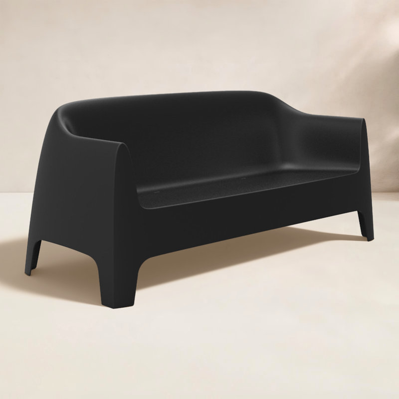 Solid 71'' Outdoor Sofa, Black