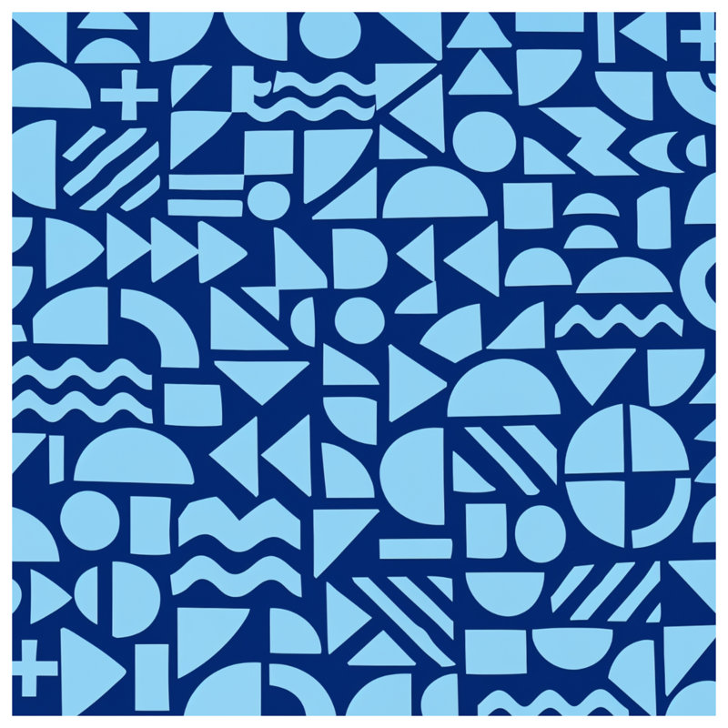 Coussins décoratifs à formes géométriques bleues, 26 x 26 pouces