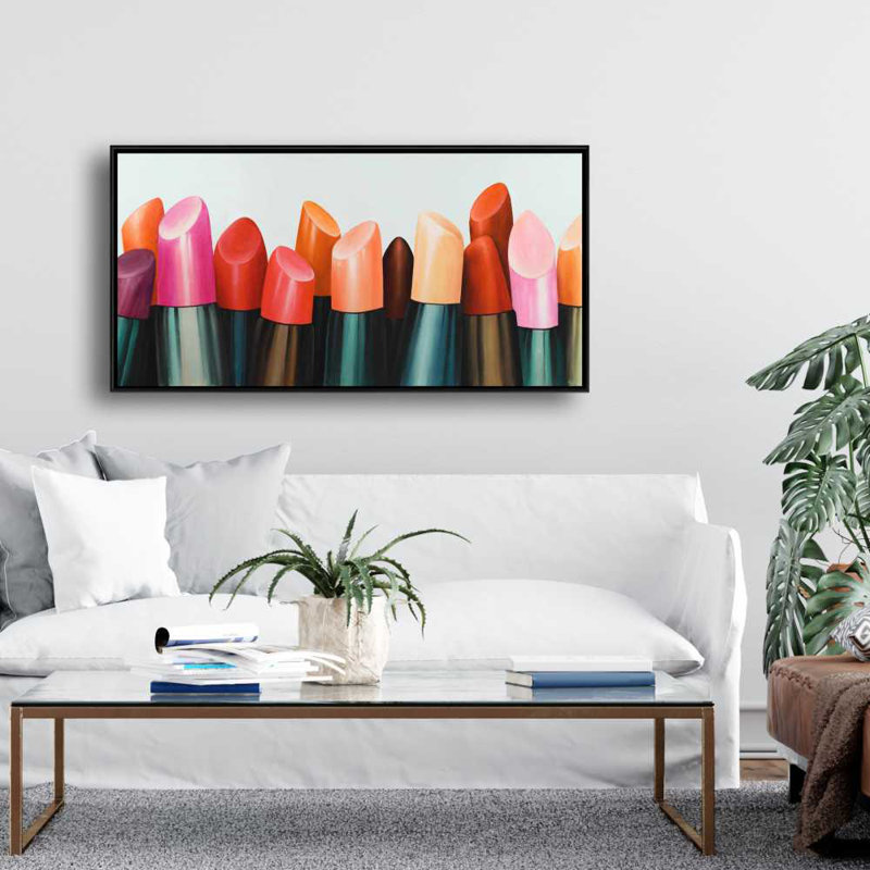Lipstick Addict - Red Beauty Framed Canvas Home Decor