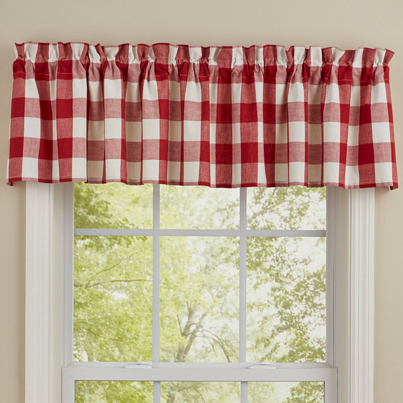  Red Buffalo Check Valance 14x72, Red