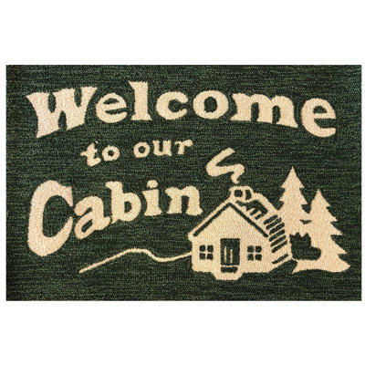 Welcome Cabin Green Size 24"X36"