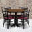 Jinnie 36'' Round Laminate Table Set with X-Base and 4 Ladder Back Metal Chairs-24678201-94654438